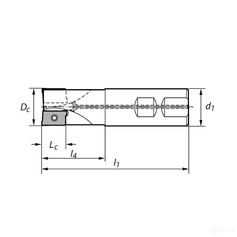 Фреза концевая со сменными пластинами NORGAU Industrial N200.D32.W32.Z4.11
