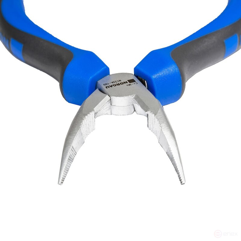 Длинногубцы NORGAU Industrial изогнутые на 45°, 160 мм, N133A-160