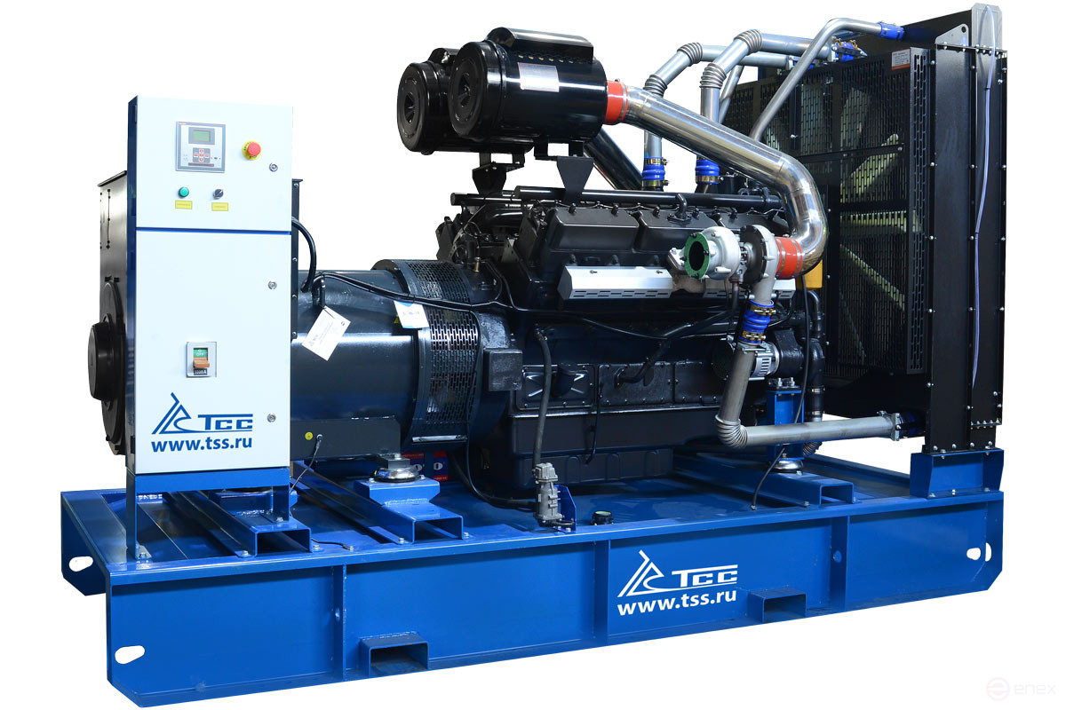 Diesel generator TSS ED-500-T400 with AVR in a weatherproof casing on a trailer