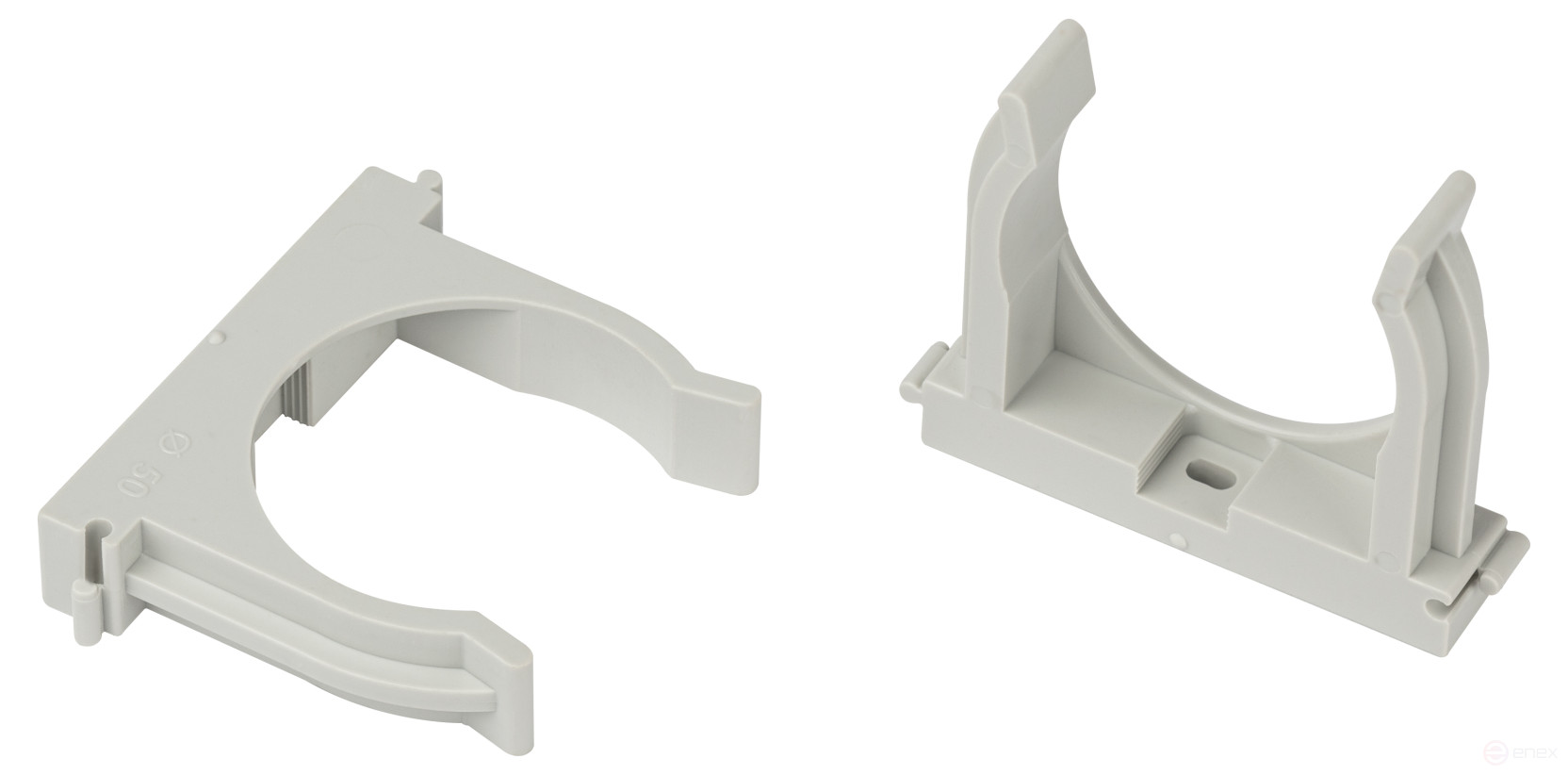 Крепеж-клипса ЭРА CLIP-50-G-MP для труб прямой монтаж серая d50мм 25шт