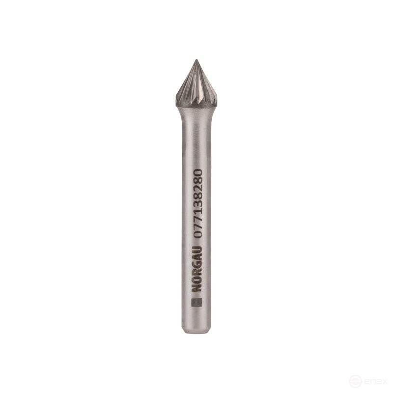 Борфреза твердосплавная NORGAU industrial коническая 8x52 мм, 60°, форма J, SCM