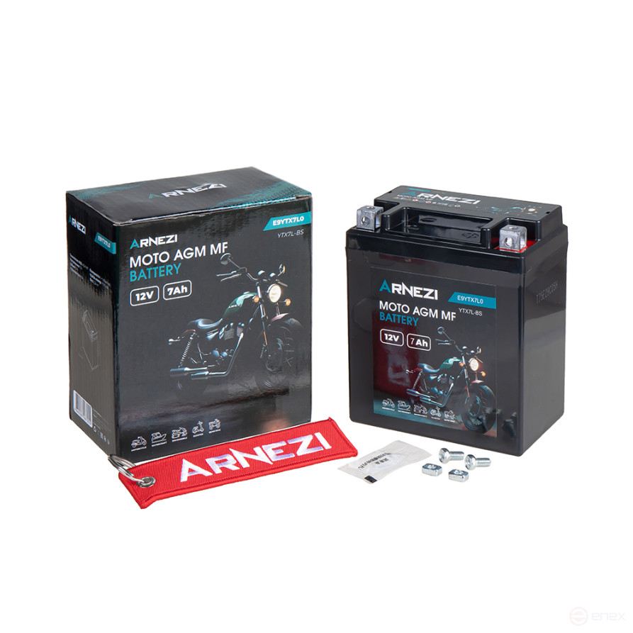 Аккумулятор ARNEZI мото AGM 7 А/ч обратный R+ 114x71x133 EN 85 А