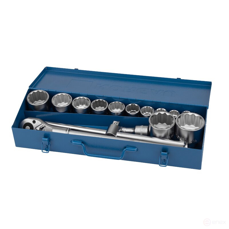 Set of hexagon socket heads with accessories NORGAU Industrial 3/4", 17 pieces, ND3217-S2260 in a metal box
