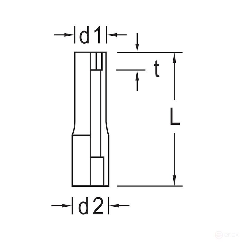 Головка торцевая шестигранная NORGAU Industrial удлиненная 1/4", 6 мм, N20L-6