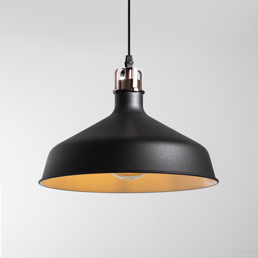 ERA PL2 BK/RC Pendant lamp for E27 lampshade height 200mm Suspension 780mm Black/copper