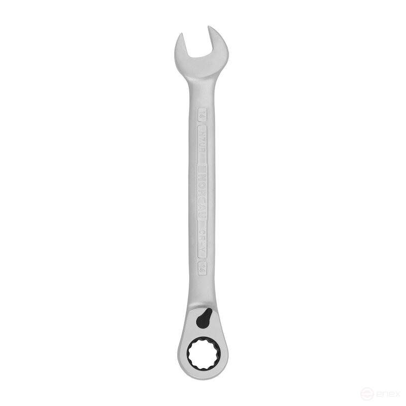 Ключ гаечный комбинированный с переключающейся трещоткой NORGAU Industrial 14 мм, N7UR-14