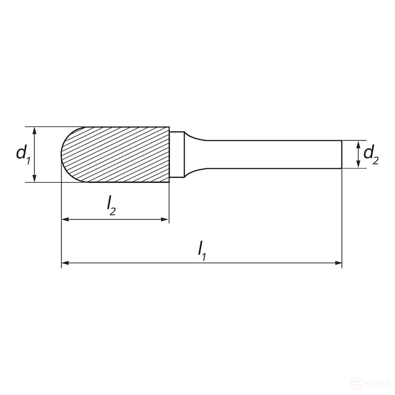 Borehole carbide NORGAU Industrial spherical cylindrical 10 mm, shape C, DCM