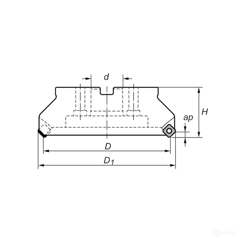 Фреза торцевая со сменными пластинами NORGAU Industrial N150.D125.40.Z10.12