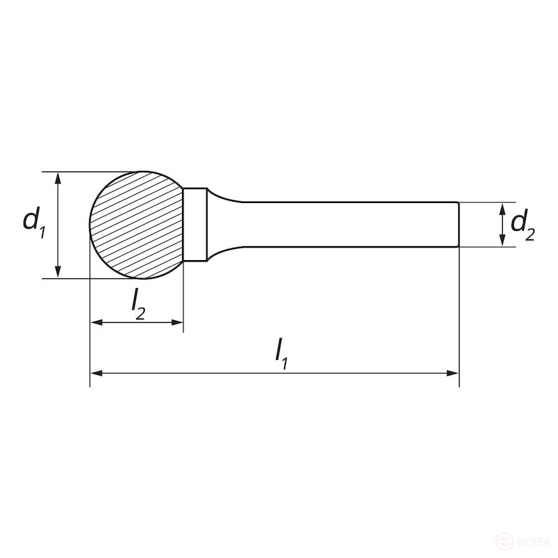 Borehole carbide NORGAU Industrial spherical 10 mm, shape D, DCM
