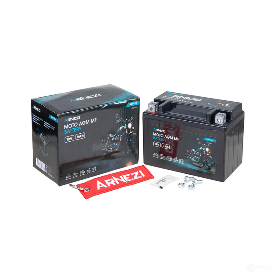 Аккумулятор ARNEZI мото AGM 9 А/ч прямой L+ 150x87x108 EN 110 А