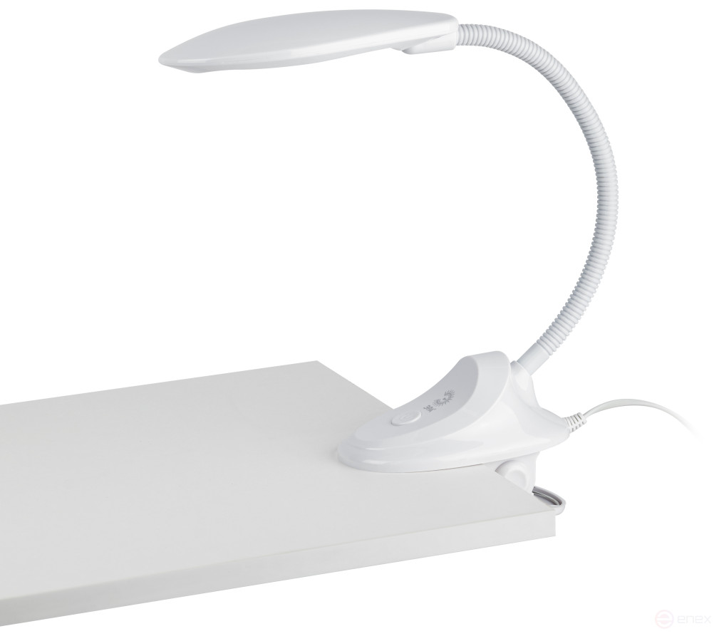 Настольный светильник ЭРА NLED-478-8W-W светодиодный на прищепке белый
