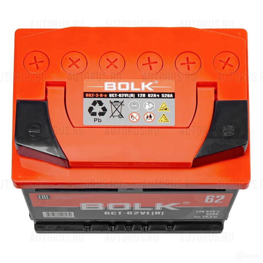 Аккумулятор BOLK Standart 62 А/ч обратный R+ 242x175x175 LB2 EN 520 А