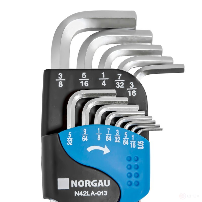 Набор шестигранных дюймовых NORGAU Industrial удлиненных ключей 13 предметов, N42LA-013