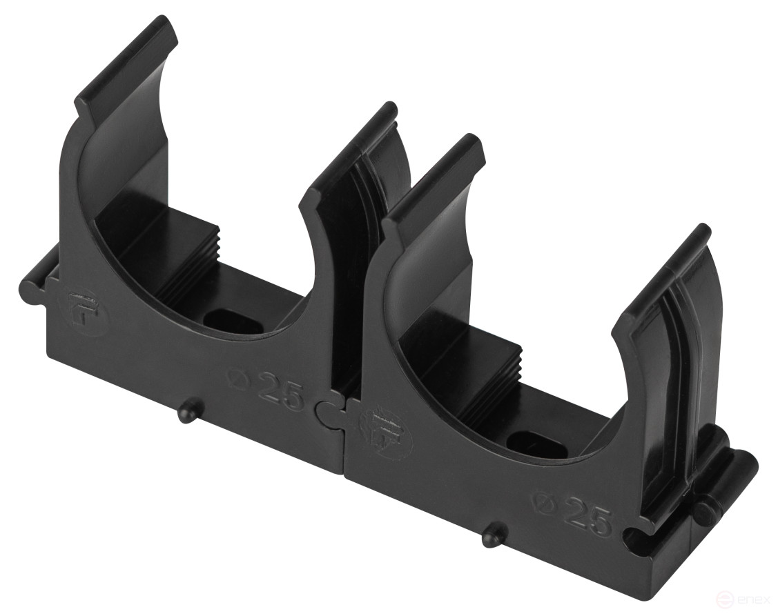 Крепеж-клипса ЭРА CLIP-25-B-MP для трубы прямой монтаж черная d25мм 50шт