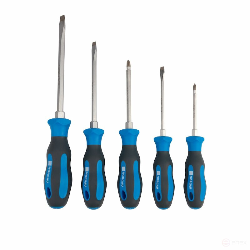 Set of reinforced screwdrivers NORGAU Industrial, 5 pieces, NBS155-163