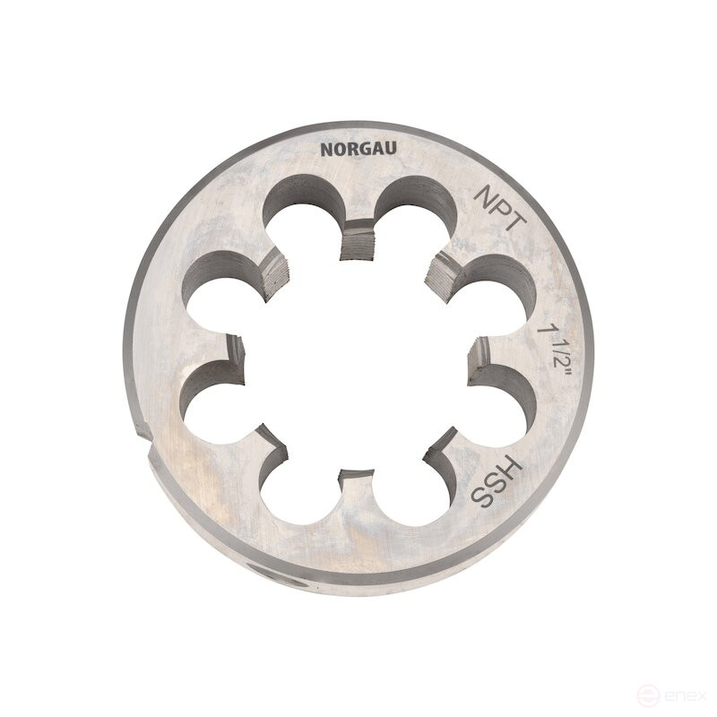 Round die NORGAU Industrial for metal HSS NPT 1 1/2 x 11.5, Form B