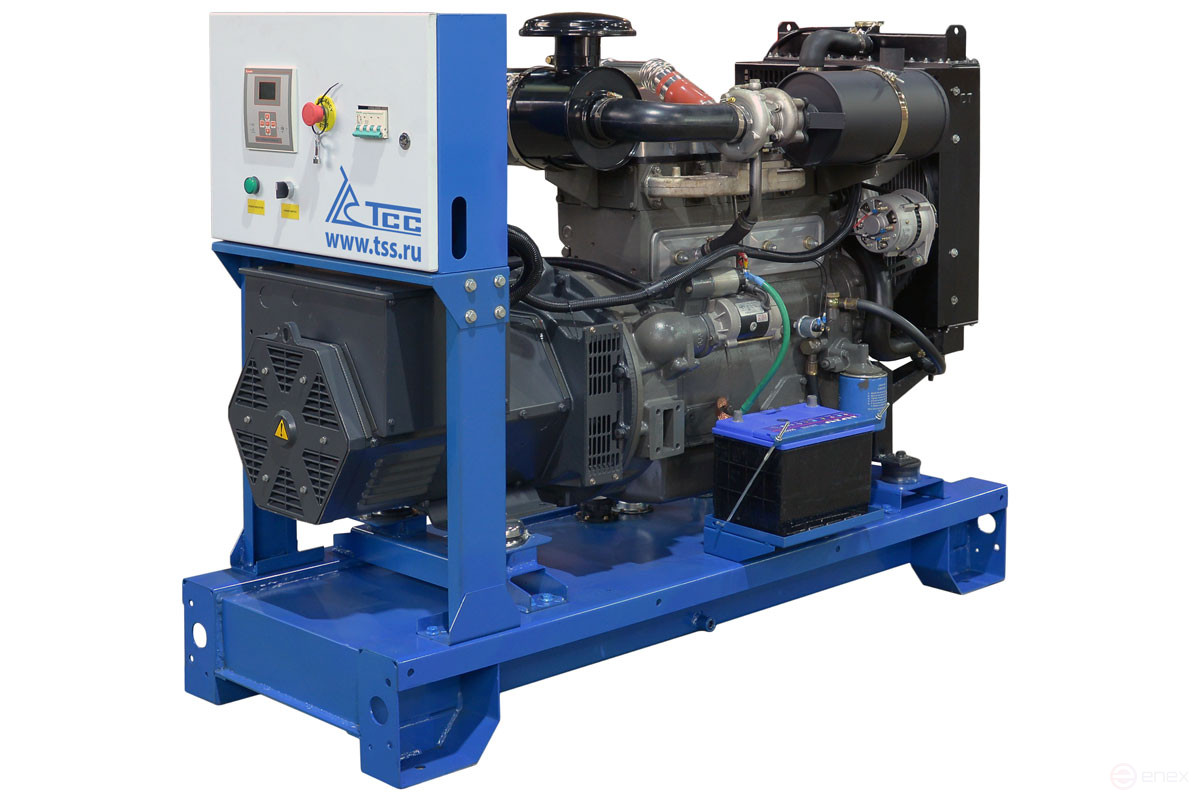 Diesel generator TSS ED-30-T400 in a weatherproof casing on a trailer