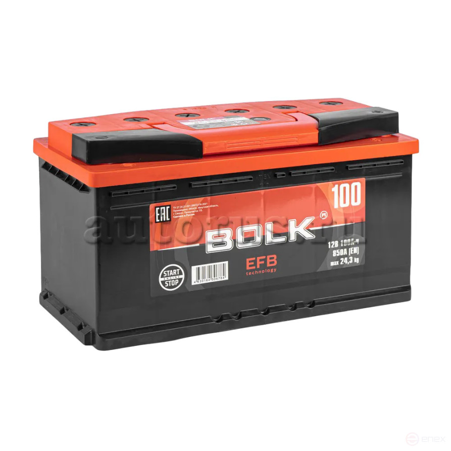 Аккумулятор BOLK EFB Stop&Go 100 А/ч обратный R+ 353x175x190 L5 EN 850 А