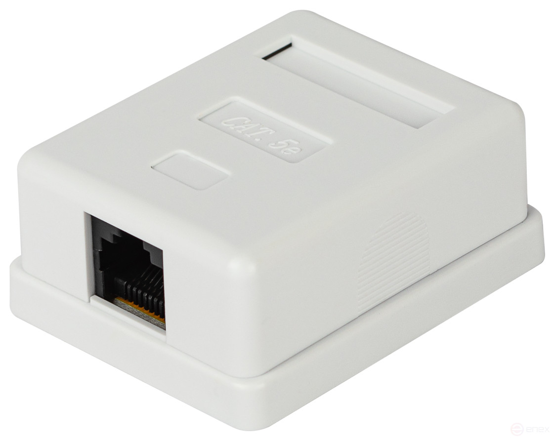 Розетка компьютерная RJ-45 ЭРА RJ01UN-1 категория 5е неэкранированная 1-порт
