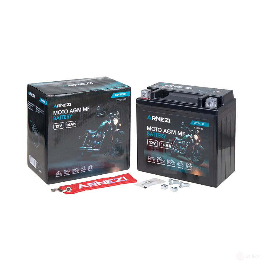 Аккумулятор ARNEZI мото AGM 14 А/ч прямой L+ 150x86x146 EN 170 А