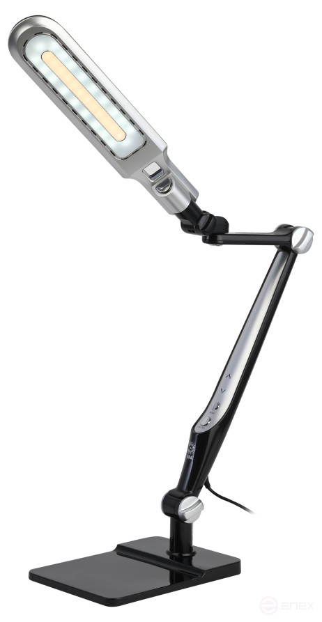 Настольный светильник ЭРА NLED-497-12W-BK светодиодный на струбцине и с основанием черный