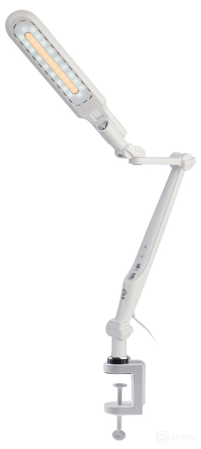 Настольный светильник ЭРА NLED-496-12W-W светодиодный на струбцине белый
