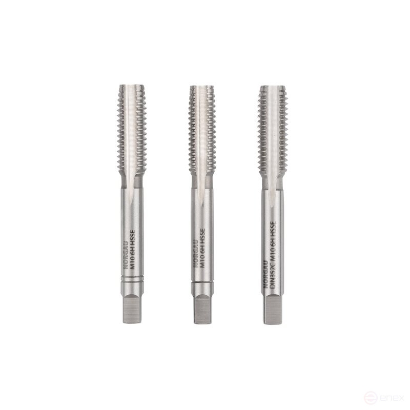 Комплект ручных метчиков NORGAU Industrial M10, HSS-E, 3 предмета