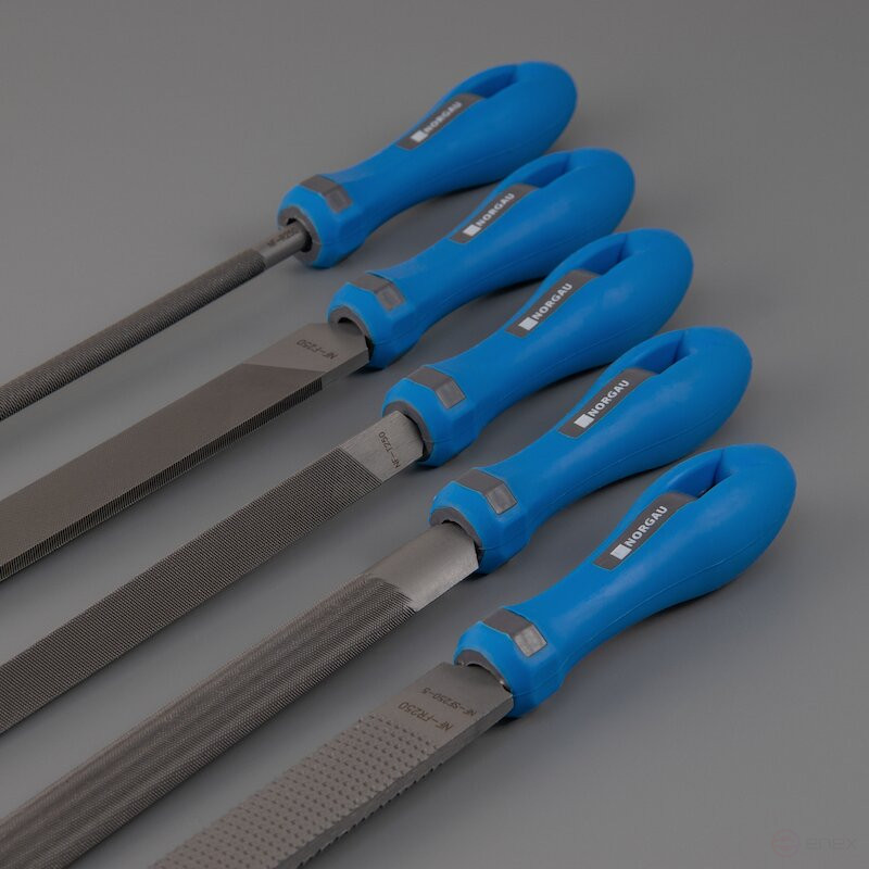 Набор напильников NORGAU Industrial 250 мм, 5 предметов