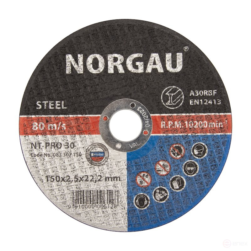 Круг отрезной NORGAU Industrial по стали NT-PRO 30, 150х2.5х22.2 мм