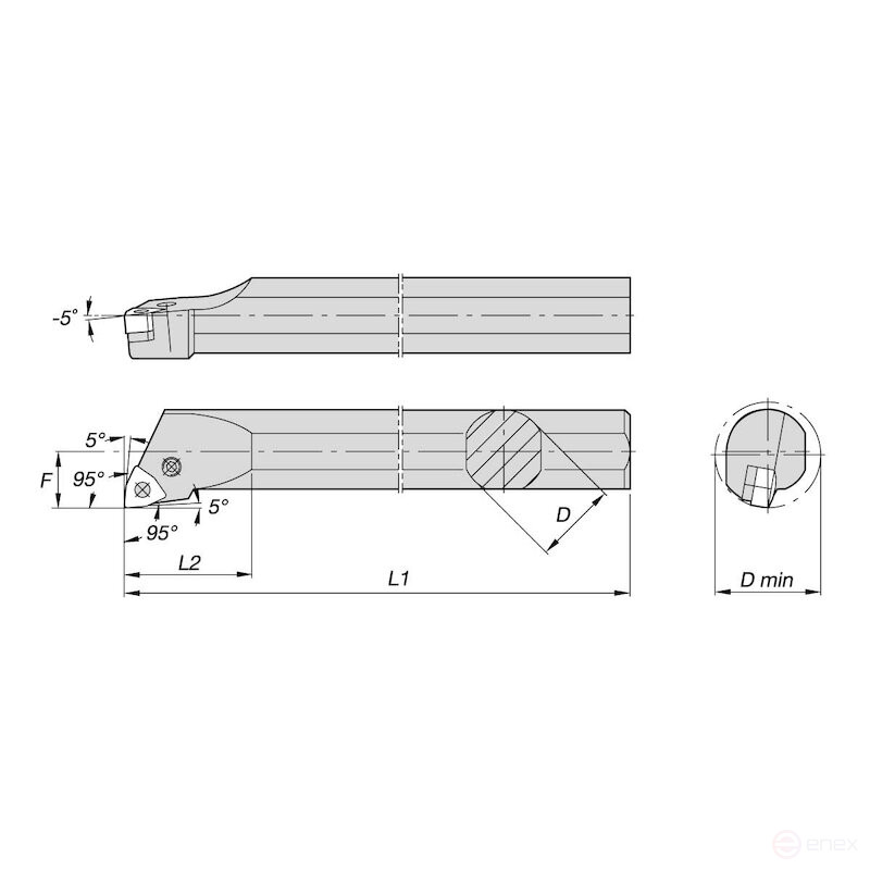 Державка токарная NORGAU Industrial расточная S20Q-PWLNR08