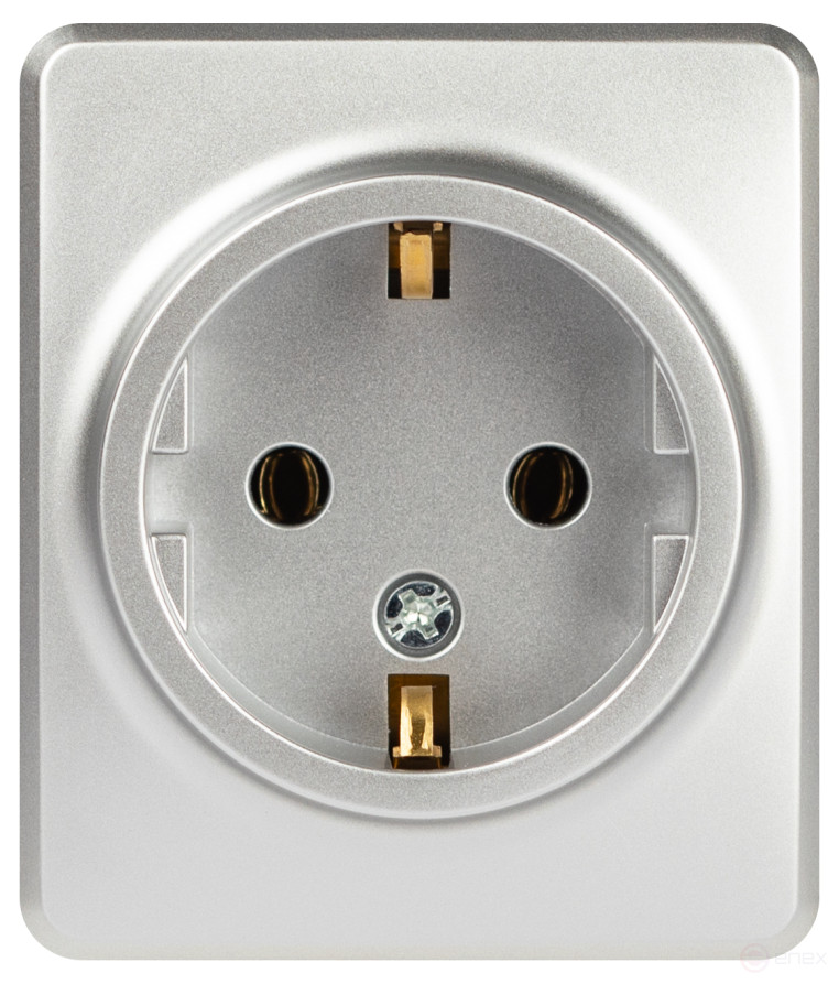Розетка ЭРА Эксперт 11-2203-03 2P+E Schuko IP20 16A-250В ОУ алюминий