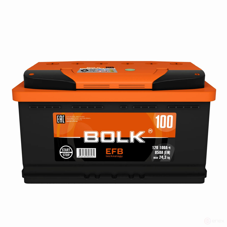 Аккумулятор BOLK EFB Stop&Go 100 А/ч обратный R+ 353x175x190 L5 EN 850 А