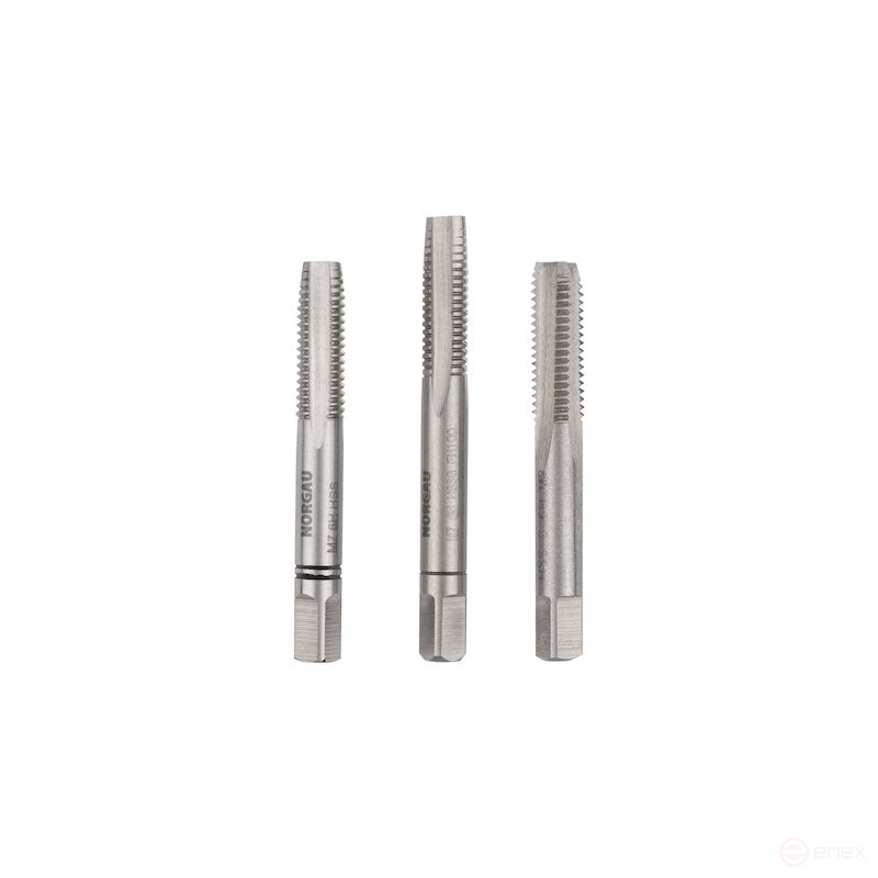 Set of hand taps NORGAU Industrial M7, HSS, 3 pieces