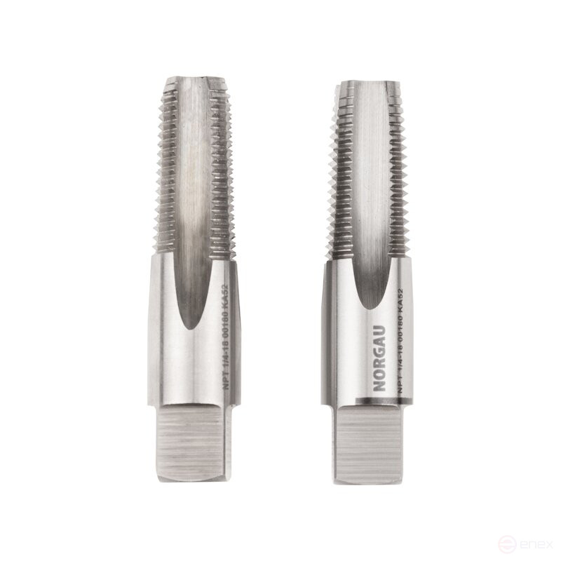Set of hand taps NORGAU Industrial NPT1/4x18, HSS, 2 pieces