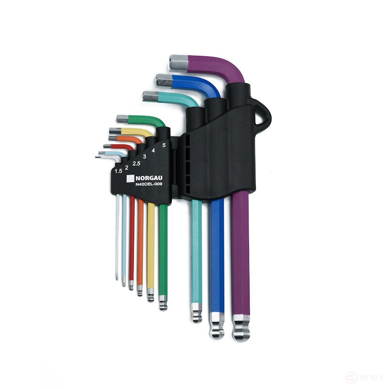 Набор шестигранников NORGAU Industrial удлиненных 1.5-10 мм, 9 предметов
