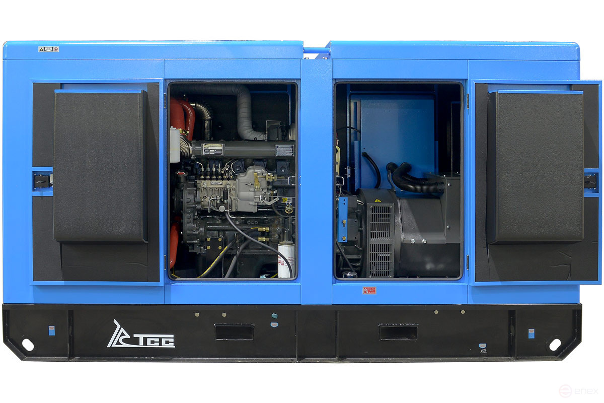 Дизельный генератор ТСС ЭД-150-Т400 с АВР в шумозащитном кожухе на прицепе