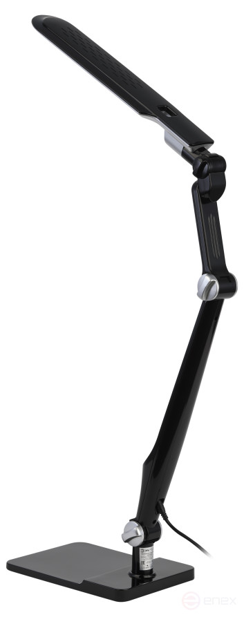 Настольный светильник ЭРА NLED-497-12W-BK светодиодный на струбцине и с основанием черный