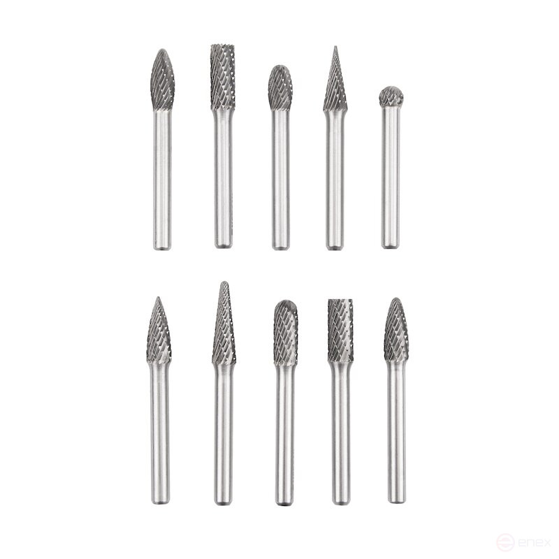 Набор борфрез твердосплавных NORGAU Industrial режущие головки 8 мм, DCM, 10 предметов