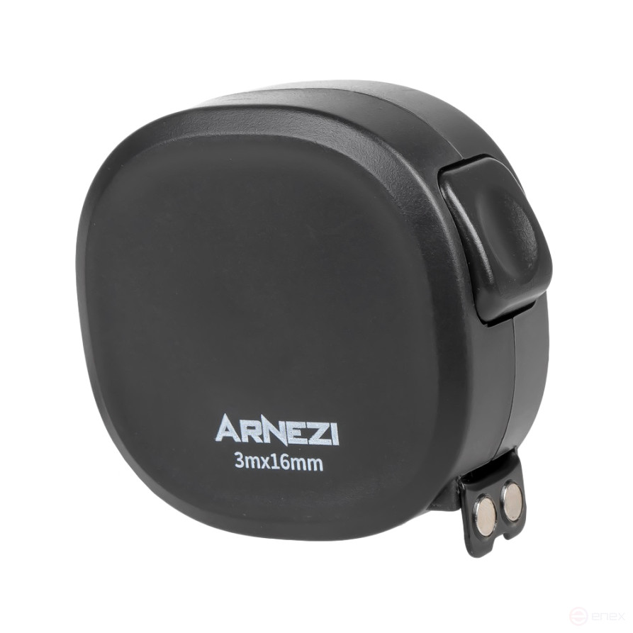 Tape Measure Black 3m x 16mm with Magnetic Hook and Hitchhiker Arnezi R6200010