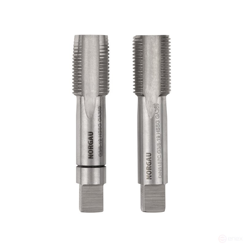 Комплект ручных метчиков NORGAU Industrial G3/8, HSS, 2 предмета