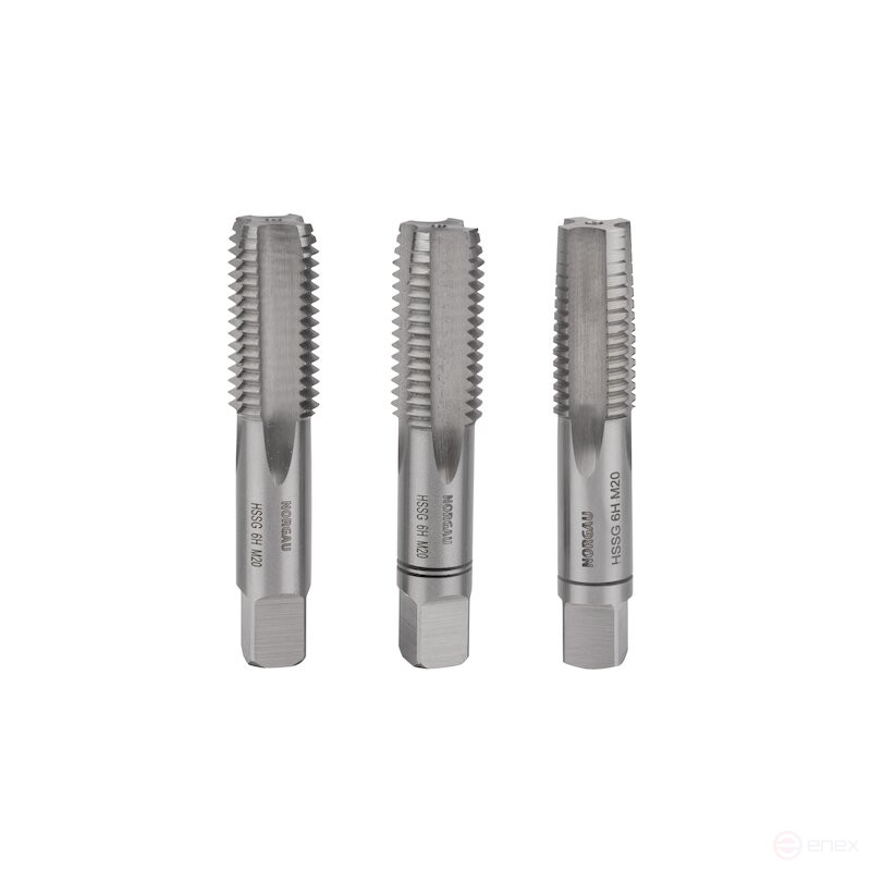 Set of hand taps NORGAU Industrial M20, HSS, 3 pieces