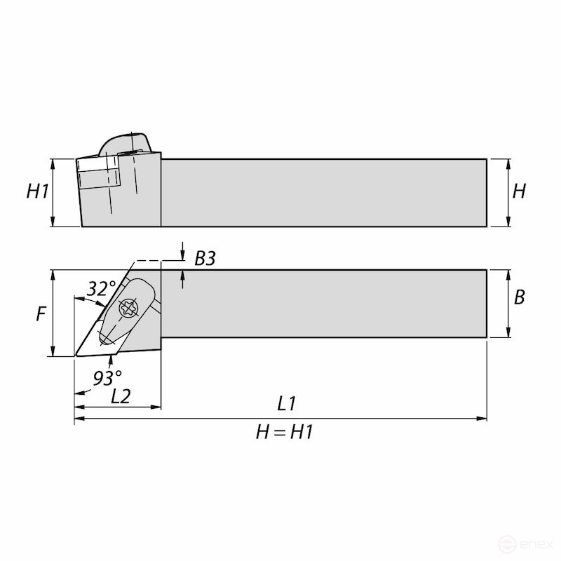 Turning holder NORGAU Industrial for outdoor machining DDJNR2020K1506