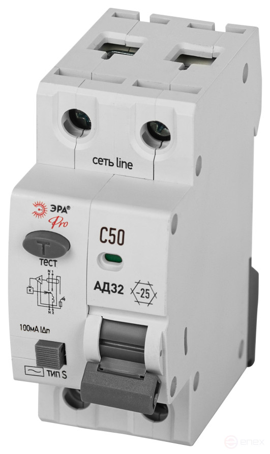 4.5kA Differential Current circuit Breaker ERA PRO D32E2C50S100 AD-32 Electronic 1P+N C50 100mA Type S