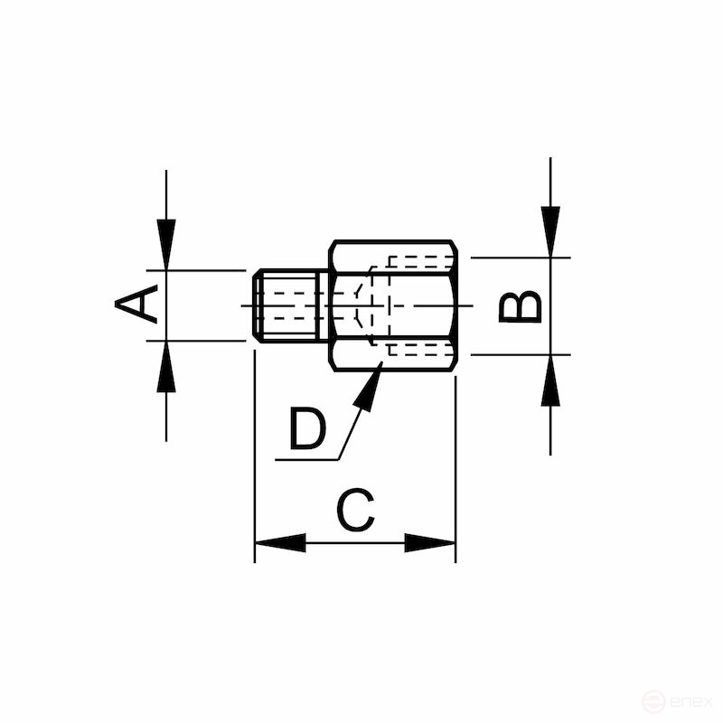 Резьбовой переходник NORGAU Industrial для гидравлического инструмента NPTF1/4"-NPTF3/8"