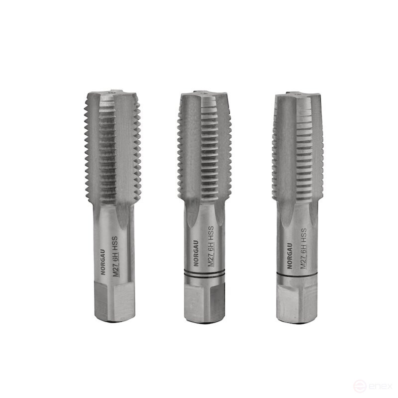Комплект ручных метчиков NORGAU Industrial M27, HSS, 3 предмета