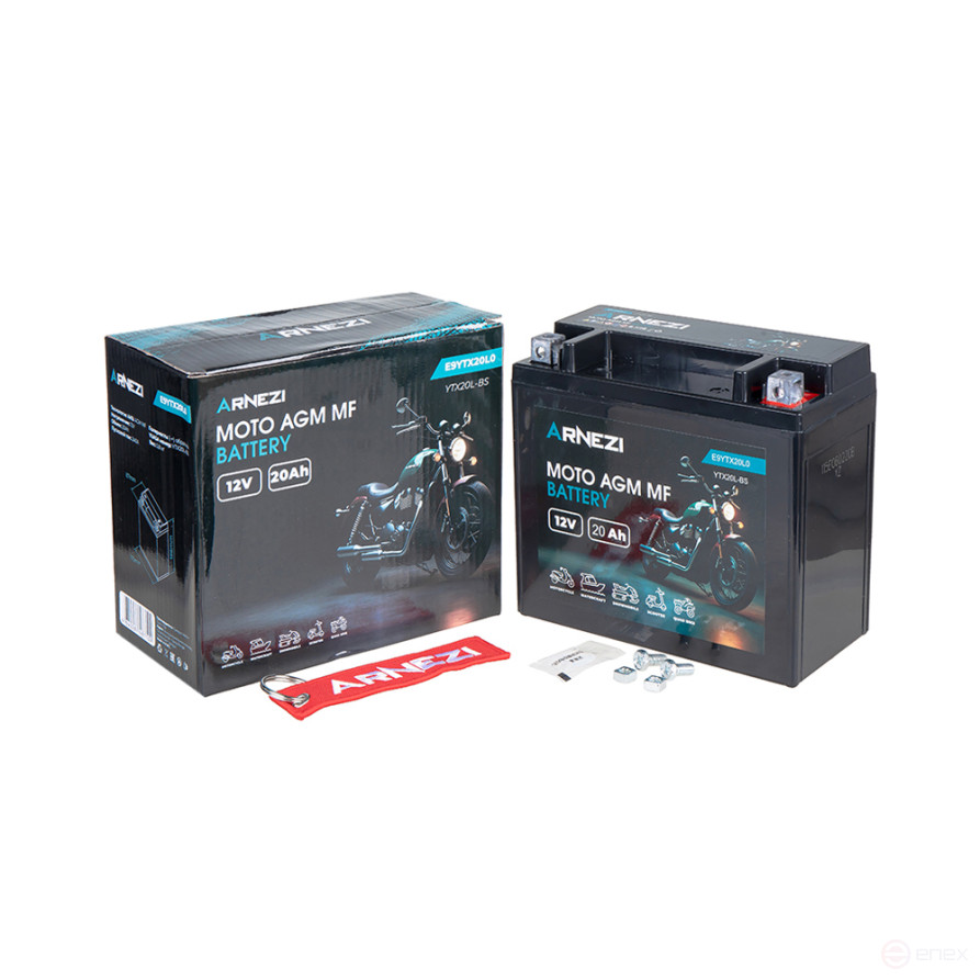 Battery ARNEZI Moto AGM 20 A/h Reverse R+ 175x87x156 EN 240 A