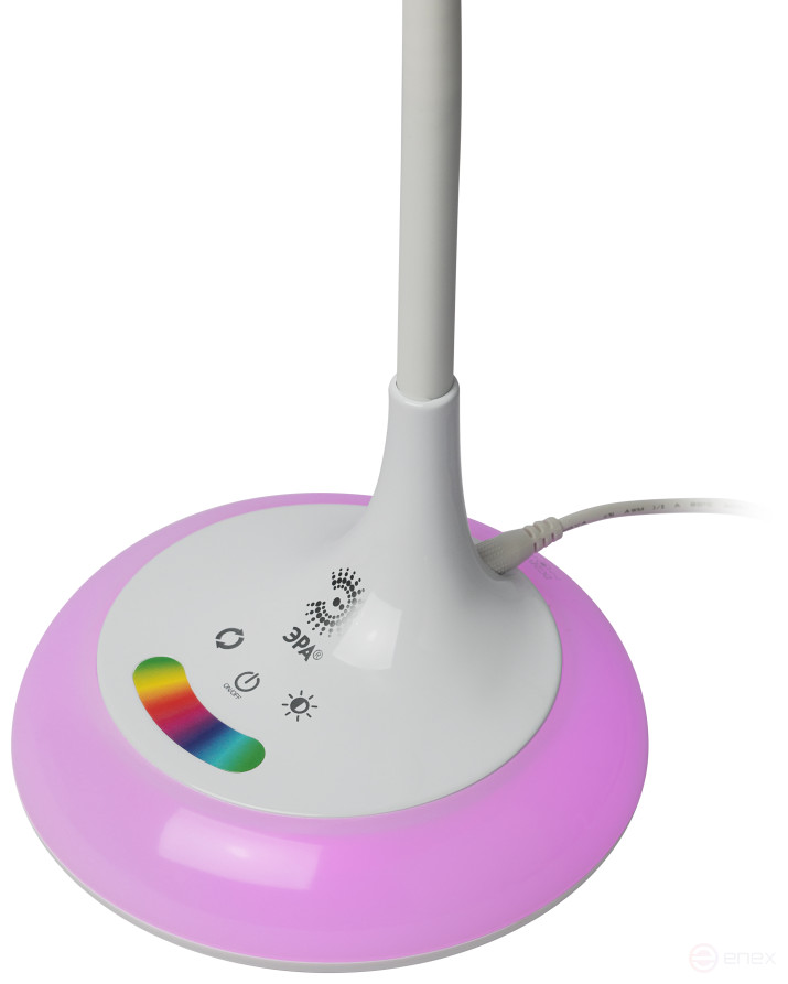 Настольный светильник ЭРА NLED-481-10W-W светодиодный с RGB ночником белый