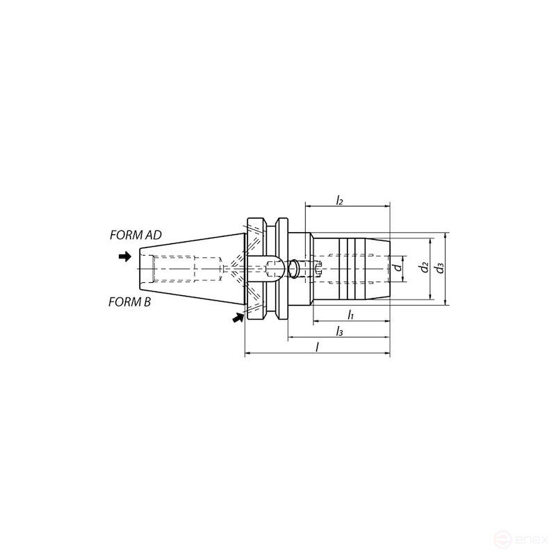 Патрон гидрозажимной NORGAU Industrial с набором втулок, BT40x20x90-AD, MAS403-BT