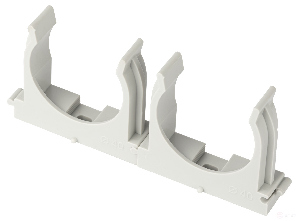 Крепеж-клипса ЭРА CLIP-40-G-MP для трубы прямой монтаж серая d40мм 25шт