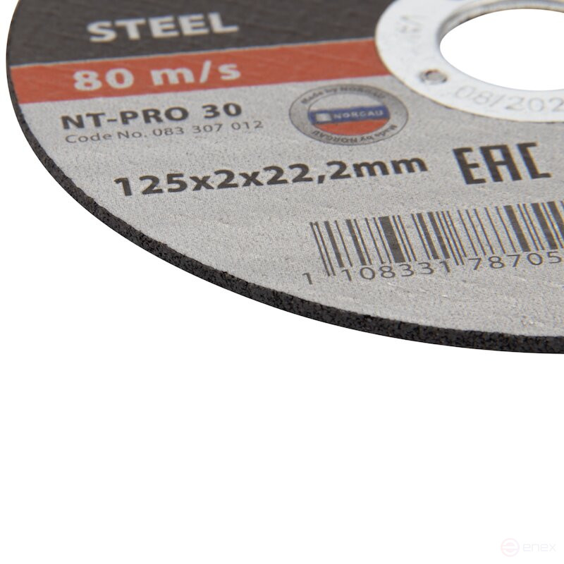 Круг отрезной NORGAU Industrial по стали NT-PRO 30, 125х2х22.2 мм